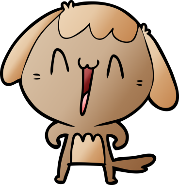 Bir insan tarafından çizilmiş şirin bir çizgi film köpeği.