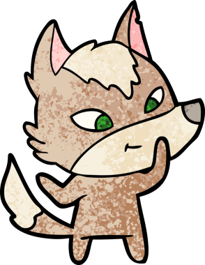 Bir insan tarafından çizilmiş dost canlısı bir kurt.