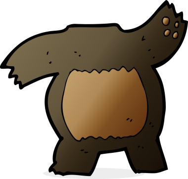 bir insan tarafından çizilmiş karikatür siyah ayı gövdesi (karıştırın ve eşleştirin veya ekleyin)