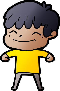 Bir insan tarafından çizilmiş mutlu çocuk çizgi filmi.