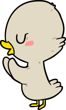 Bir insan tarafından çizilmiş şirin ördek yavrusu.