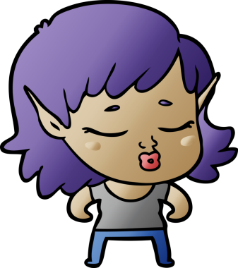 Bir insan tarafından çizilmiş güzel elf kızı.