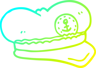 Bir insan tarafından çizilmiş bir denizci şapkasının soğuk çizgi çizimi.