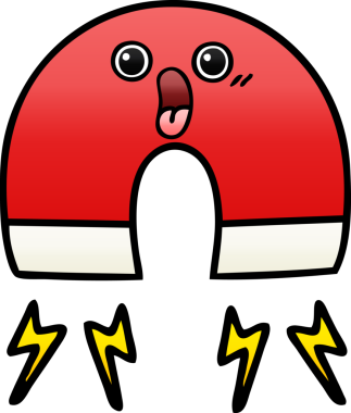 Bir insan tarafından çizilmiş bir mıknatısın gölgelenmiş gradyanı