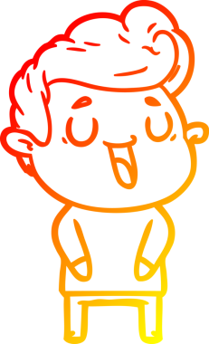 Bir insan tarafından çizilmiş mutlu bir çizgi film karakteri çizimi.