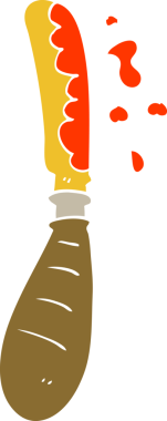 Karikatür reçeli bir insan tarafından çizilmiş bıçak yayıyor.