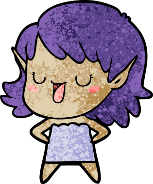 Bir insan tarafından çizilmiş bir elf kızı.