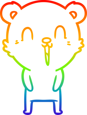 Bir insan tarafından çizilmiş mutlu bir çizgi film ayısının çizimi.