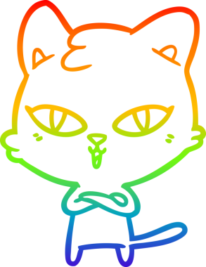 gökkuşağı gradyanı çizimi bir insan tarafından çizilmiş çizgi film kedisi