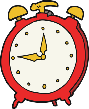 bir insan tarafından çizilmiş çizgi film çalar saati