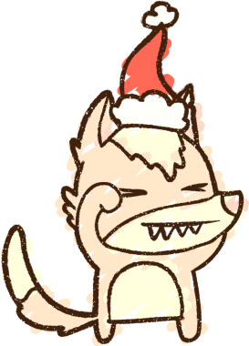 Bir insan tarafından çizilen Xmas Wolf Tebeşiri