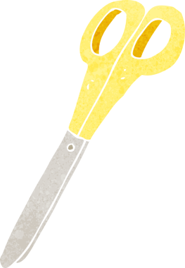 bir insan tarafından çizilmiş makas.