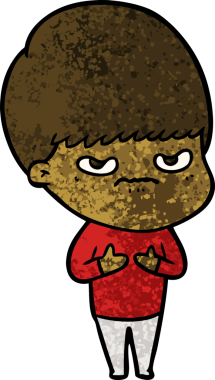 Bir insan tarafından çizilmiş çizgi film çocuğu.