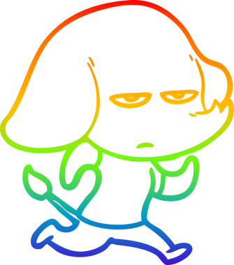 gökkuşağı gradyan çizimi bir insan tarafından çizilmiş bir karikatür fili