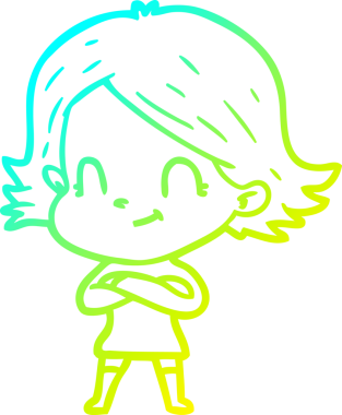 Bir insan tarafından çizilmiş soğuk gradyan çizgi çizimi.