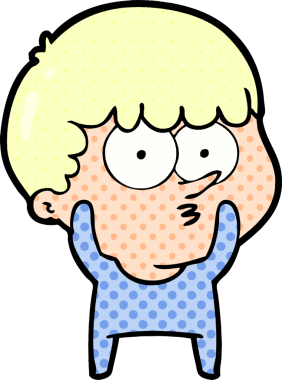 Bir insan tarafından çizilmiş meraklı bir çocuk.