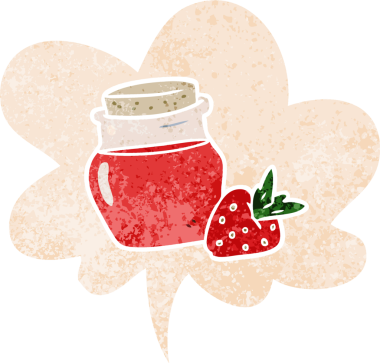 bir insan tarafından çizilmiş grunge sıkıntılı reçel kavanozu