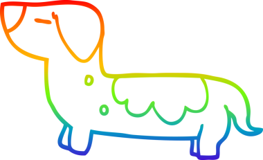 gökkuşağı gradyan çizimi bir insan tarafından çizilmiş bir çizgi köpek