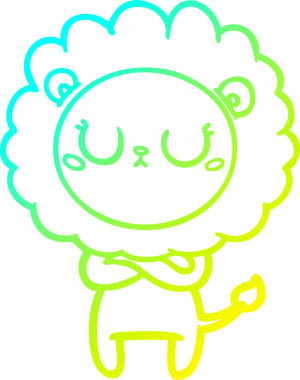 Bir insan tarafından çizilmiş karikatür aslanı çizimi.