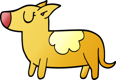 Bir insan tarafından çizilmiş karalama duran köpek.