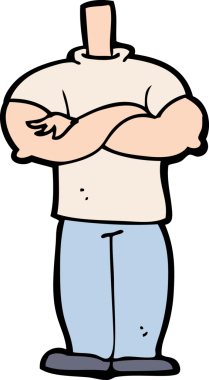 katlanmış kollu karikatür gövdesi (bir insan tarafından çizilen ve eşleştirilen karikatürler)