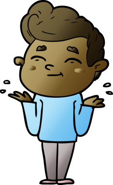 Bir insan tarafından çizilen mutlu çizgi film adamı.