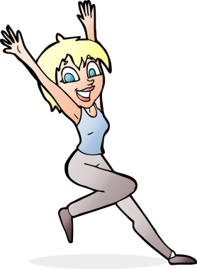 Bir insan tarafından çizilmiş heyecanlı bir karikatür.