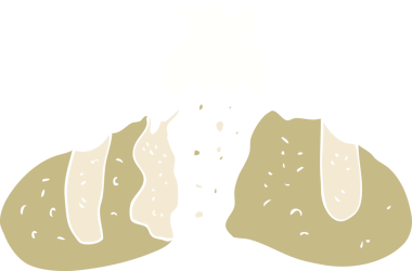 Bir insan tarafından çizilmiş bir somun ekmeğin düz renk çizimi