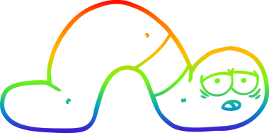 gökkuşağı gradyan çizgi çizimi bir insan tarafından çizilmiş yorgun solucan