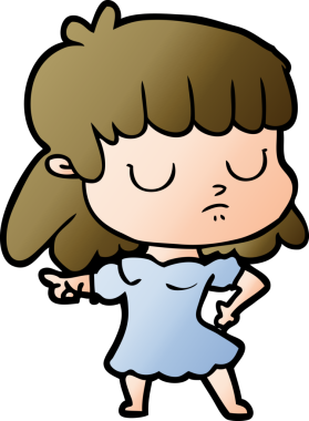 Bir insan tarafından çizilmiş ilgisiz bir kadın çizgi filmi.