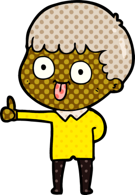 Bir insan tarafından çizilmiş çizgi film adamı.