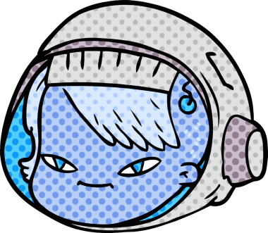 Bir insan tarafından çizilmiş astronot yüzü.