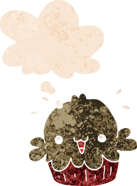 Düşünce baloncuğu ve grunge ile sevimli çizgi film turtası bir insan tarafından çizilmiş sıkıntılı retro desen tarzı