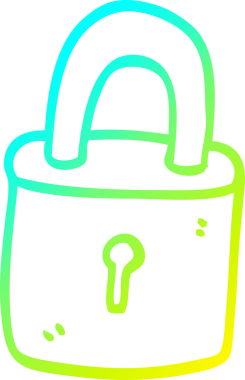 Bir insan tarafından çizilmiş asma kilidin soğuk gradyan çizimi