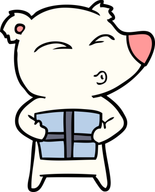 Bir insan tarafından çizilmiş kutup ayısı çizgi filmi.