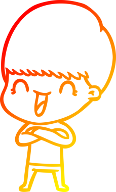 Bir insan tarafından çizilmiş mutlu çizgi film çocuğu çizimi.