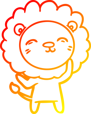 Bir insan tarafından çizilmiş karikatür aslanının sıcak çizgi çizimi