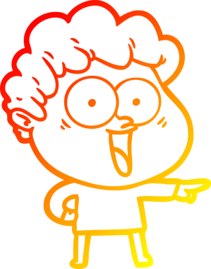 Bir insan tarafından çizilmiş mutlu bir adamın çizgi çizimi.