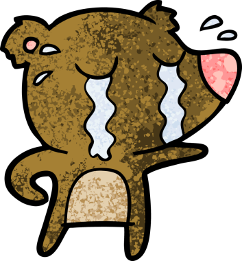 Bir insan tarafından çizilmiş ağlayan ayı.