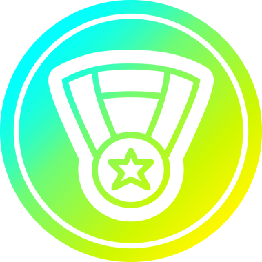 Bir insan tarafından çizilmiş havalı gradyan bitiş ile madalya ödül ikonu