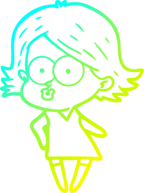 Bir insan tarafından somurtulmuş çizgi film kızı çizimi.