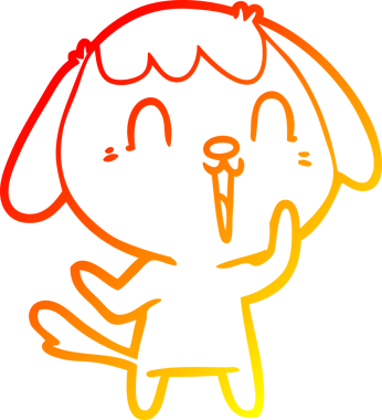 Bir insan tarafından çizilmiş sevimli bir köpeğin sıcak çizgi çizgisi.