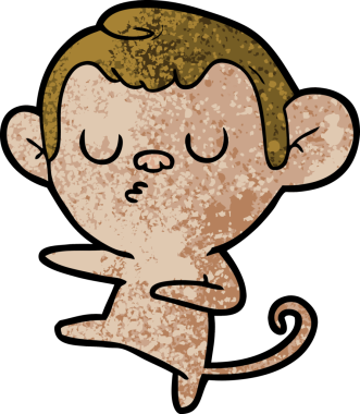 Bir insan tarafından çizilmiş çizgi maymun.