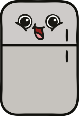 Bir insan tarafından çizilmiş buz dolabı karikatürü.