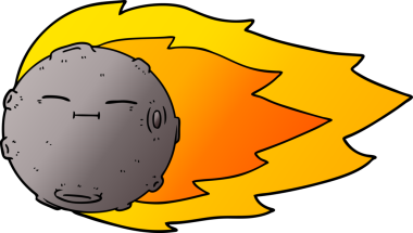 Bir insan tarafından çizilmiş bir göktaşı.