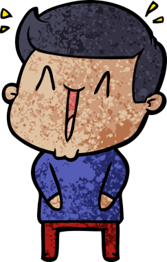 Bir insan tarafından çizilmiş heyecanlı bir çizgi film.