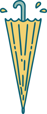 Bir insan tarafından çizilmiş kapalı bir şemsiyenin ikonik dövme şekli