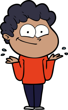 Bir insan tarafından çizilmiş mutlu bir adam.