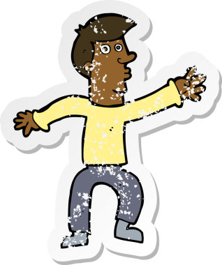 Bir insan tarafından çizilmiş bir karikatürün gerilimli yapıştırması.