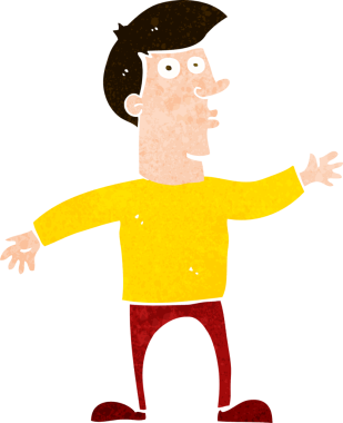 Bir insan tarafından çizilmiş endişeli bir adam.